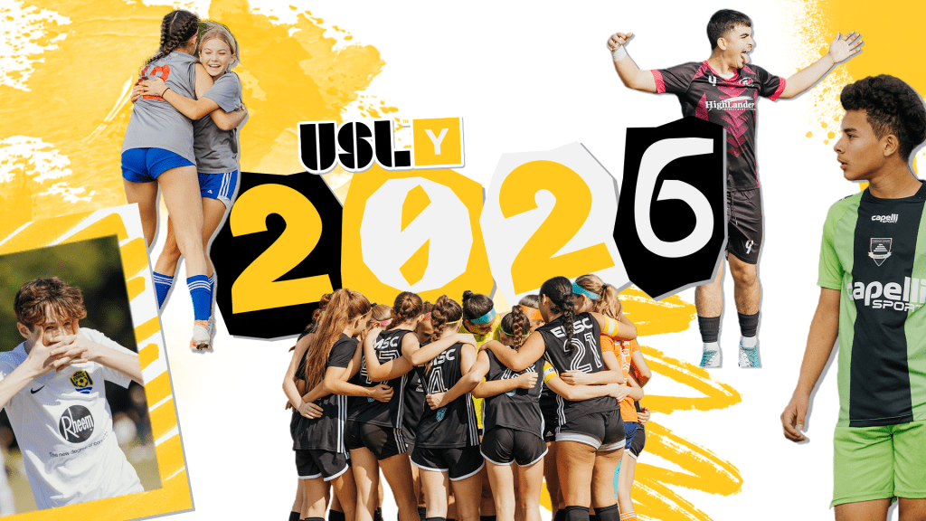 A graphic showcasing images from the 2026 USL Youth season.
